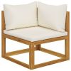 2-seater Patio Bench with Cream White Cushions