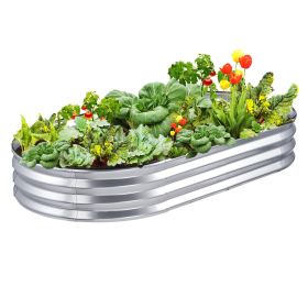 VEVOR Galvanized Raised Garden Bed Planter Box 94.5x47.2x23.6" Flower Vegetable (size: 70.9x35.4x11.8 inch)